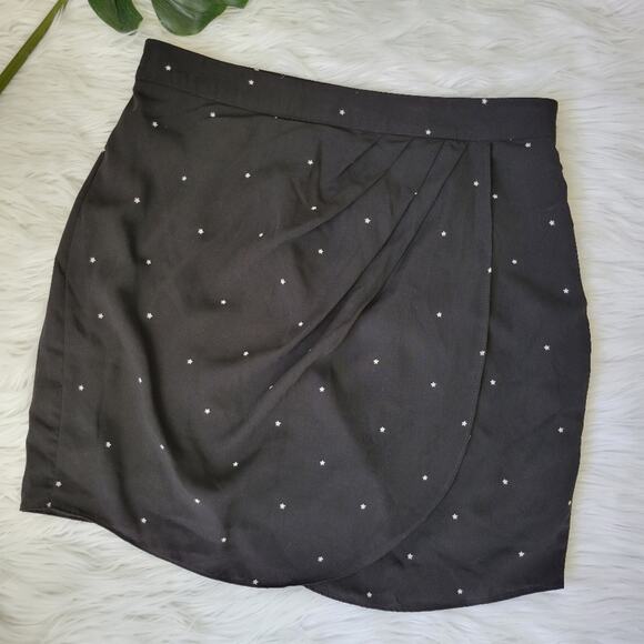 Sage the Label Black Asymmetric Mini Skirt with Stars Size Large - Picture 1 of 11